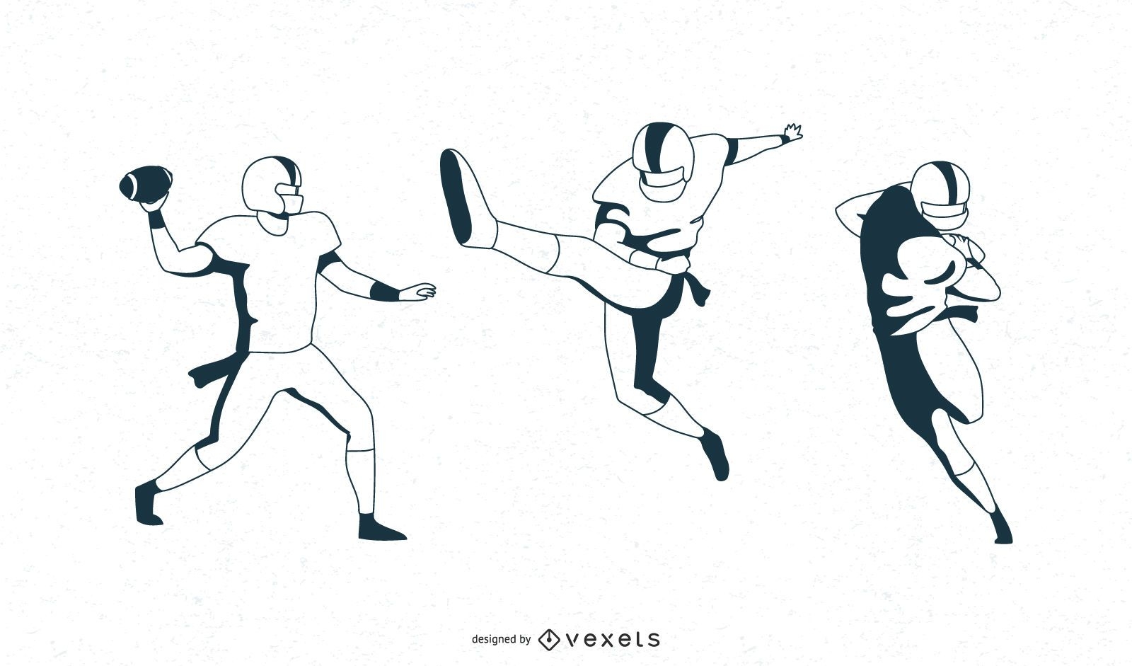 Football players vector pack