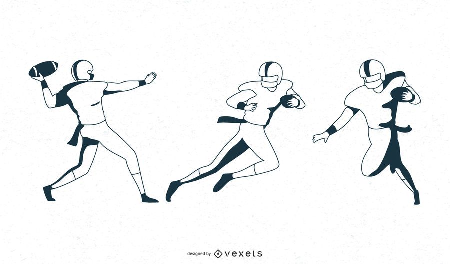 Monochrome football player set Monochrome football player set