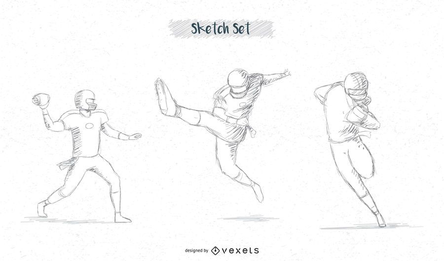 Conjunto de croquis de futbolista Conjunto de croquis de futbolista