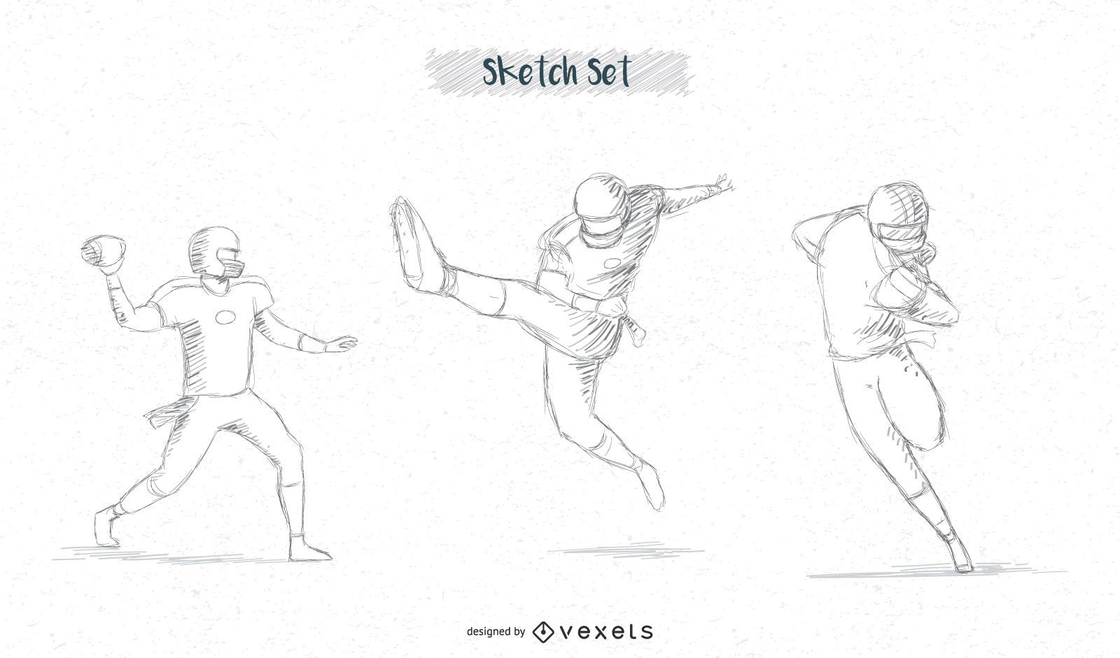 Football player sketch set