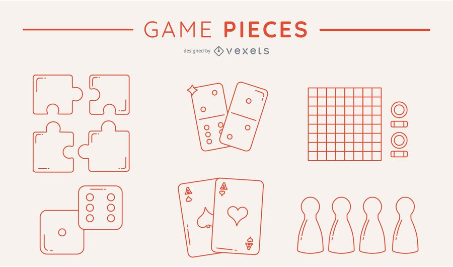 Silhouetted game piece pack Silhouetted game piece pack