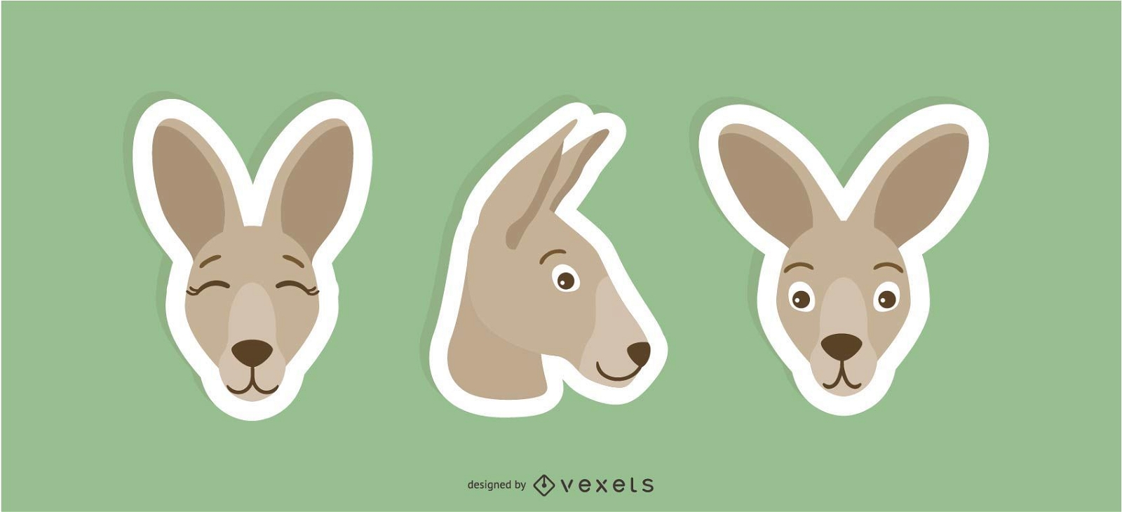 kangaroo sticker set