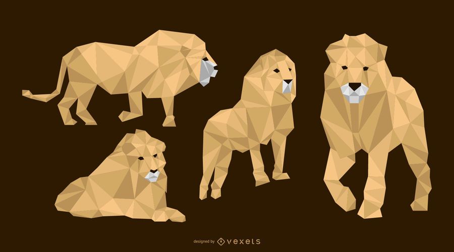 Low Polygonal Lion Low Polygonal Lion