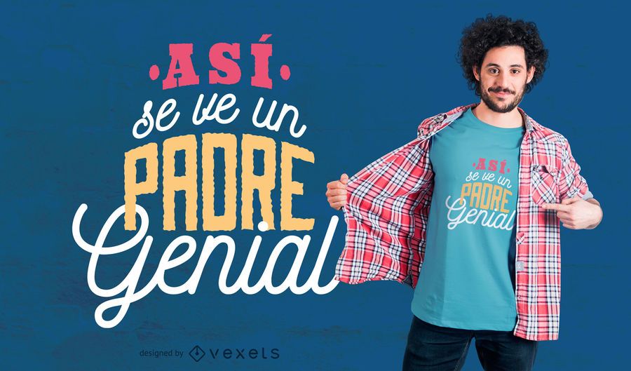 Projeto espanhol do t-shirt do dia dos pais Projeto espanhol do t-shirt do dia dos pais
