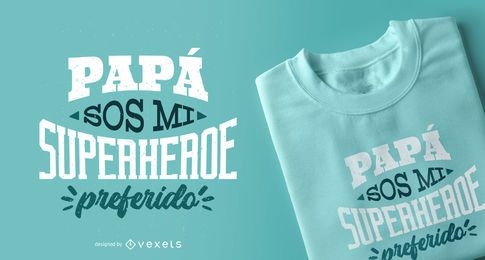 Papa Superheld Spanisch Schriftzug T-Shirt Design