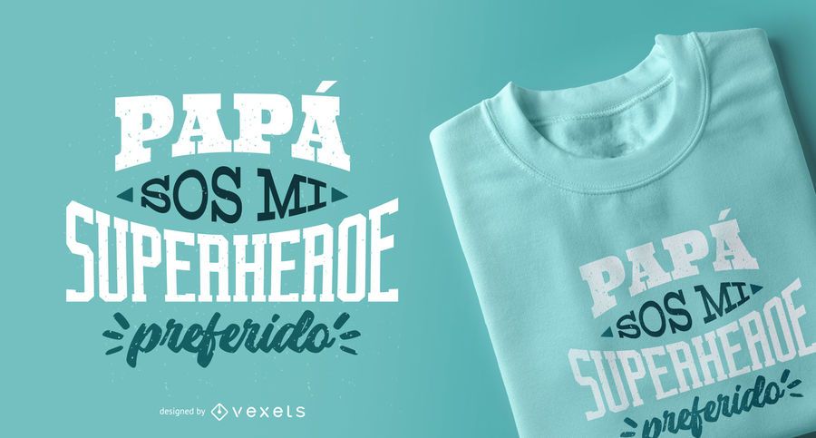 Papa Superhero espanhol letras Design de t-shirt Papa Superhero espanhol letras Design de t-shirt