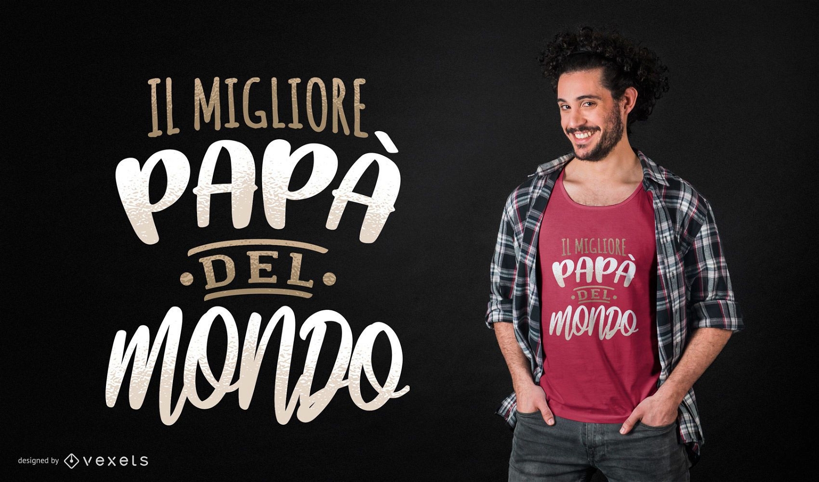Italian Best Father T-shirt Design