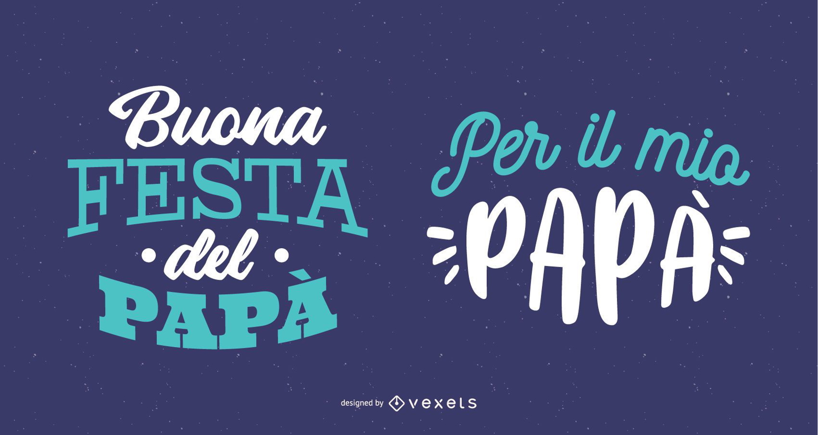 Design de letras italianas para o dia dos pais