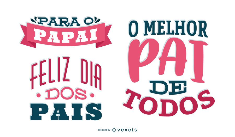 Father's Day Portuguese Lettering Design Father's Day Portuguese Lettering Design