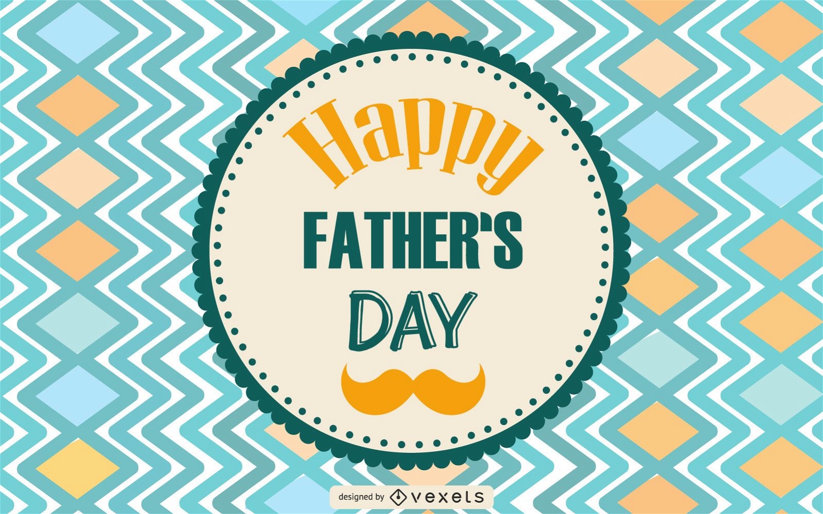 Father's Day Vintage Greeting Card Design 