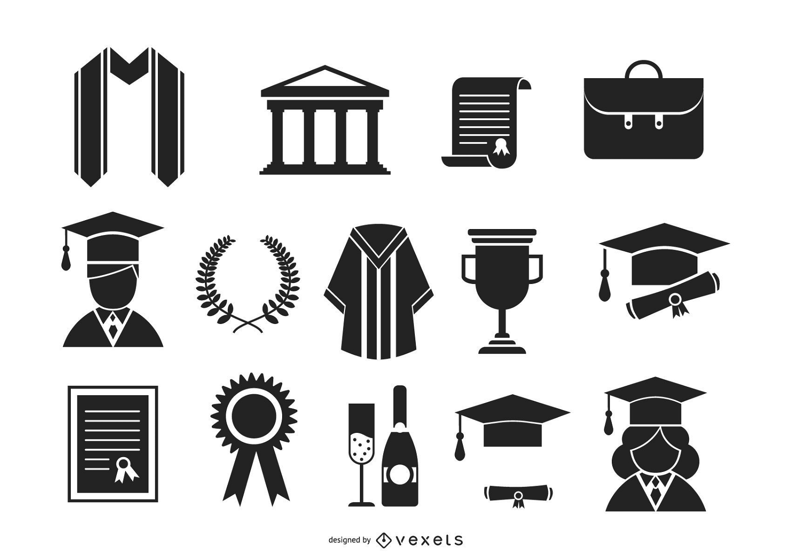 Conjunto de ícones de graduação