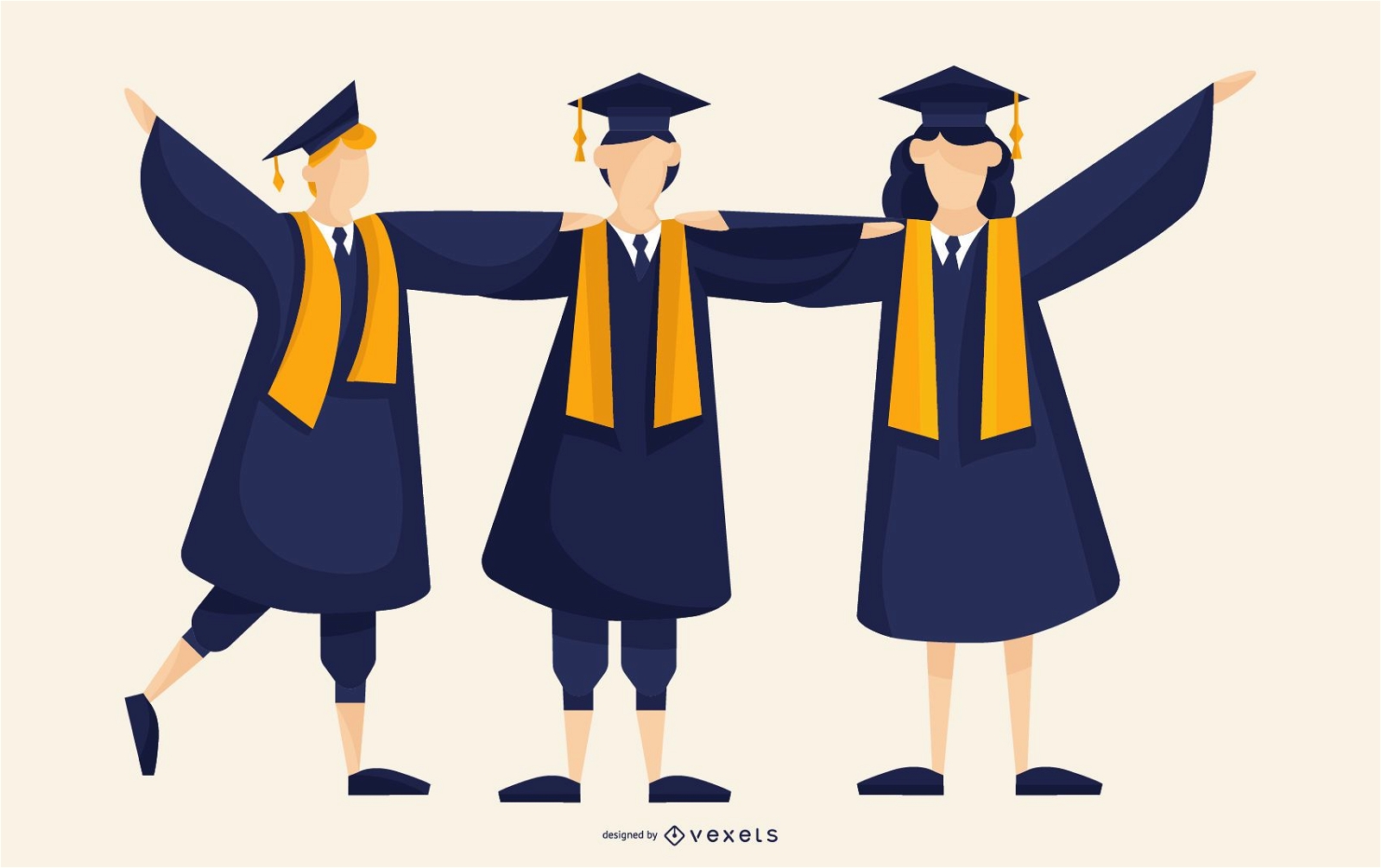 Ilustração de graduados