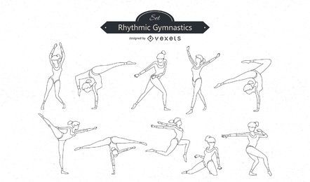 Gymnastics Line Vector Set Gymnastics Line Vector Set