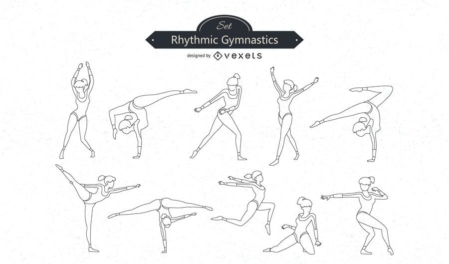 Gymnastics Line Vector Set Gymnastics Line Vector Set