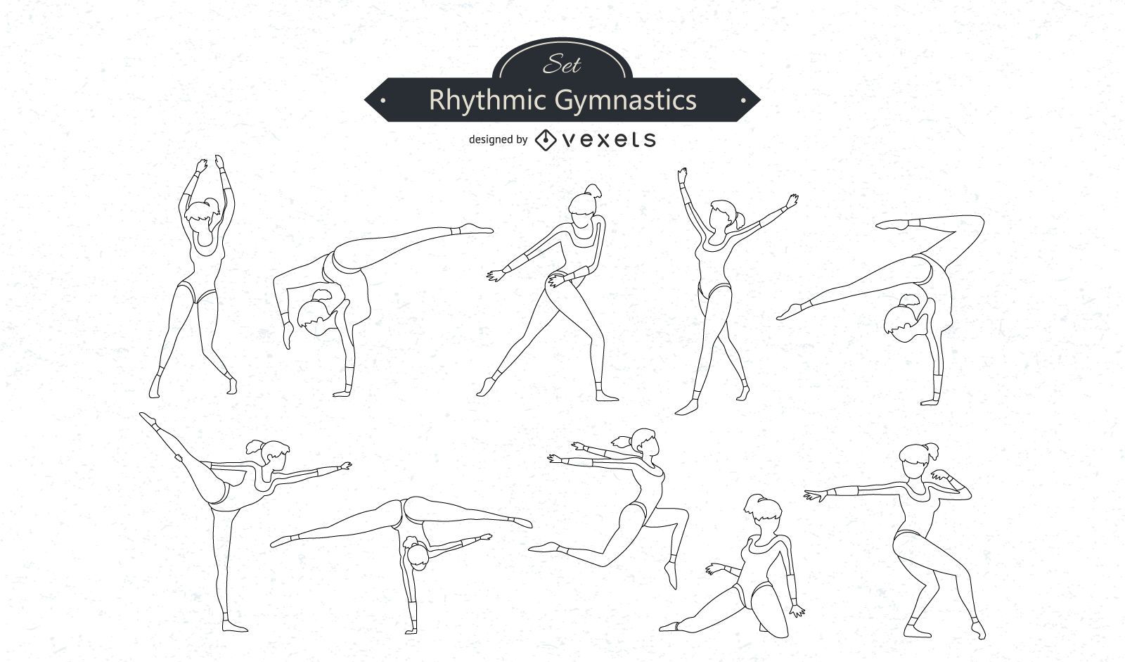 Gymnastics Line Vector Set