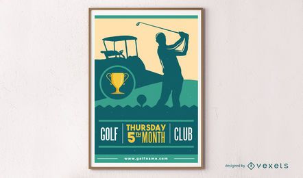 Design de cartaz de silhueta de golfe Design de cartaz de silhueta de golfe