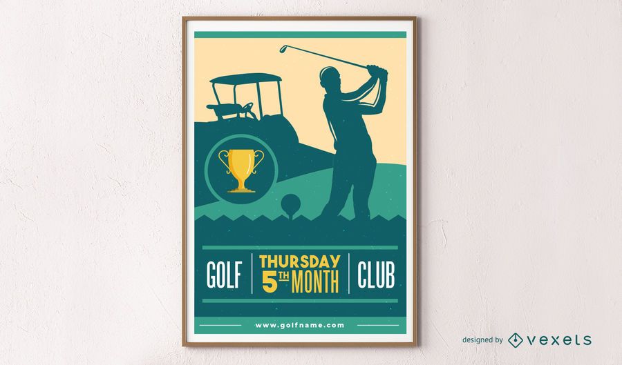 Golf Silhouette Poster Design Golf Silhouette Poster Design