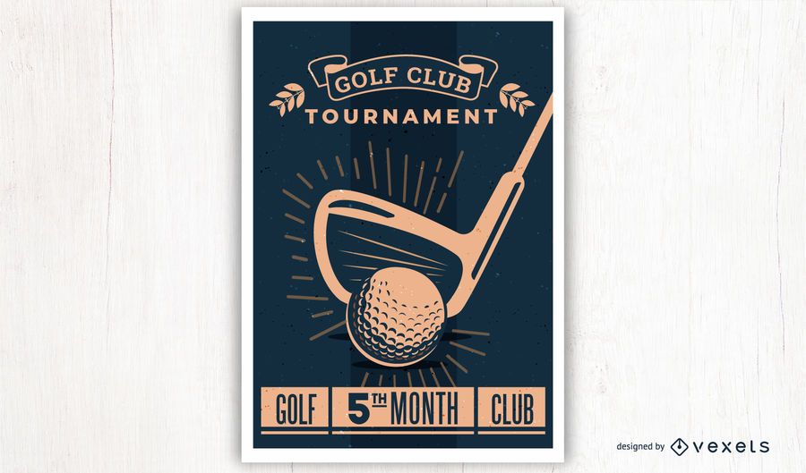 Vintage Style Golf Poster Design Vintage Style Golf Poster Design
