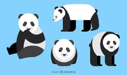 Desenho de vetor geométrico arredondado panda