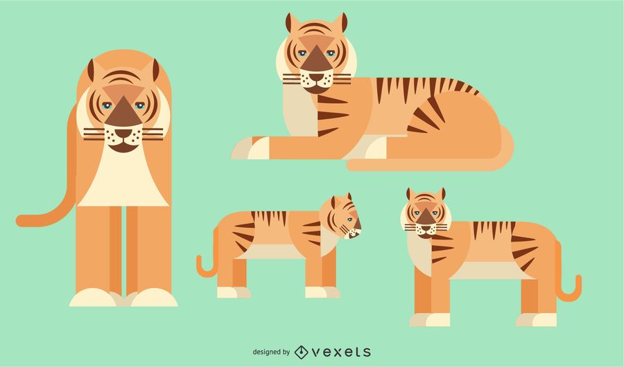 Tiger Rounded Geometric Vector Design Tiger Rounded Geometric Vector Design