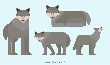 Wolf Rounded Geometric Vector Design Wolf Rounded Geometric Vector Design
