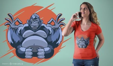 Design de camisetas Gorilla Meditaiting