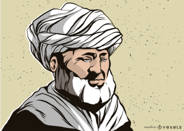 Homem com ilustração de turbante