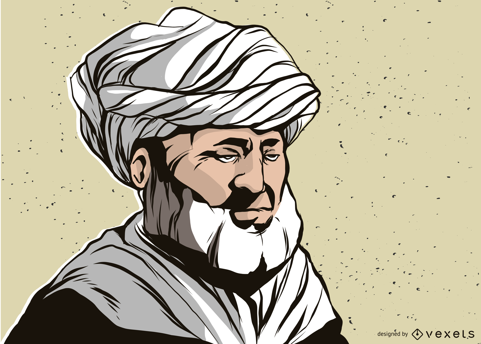 Ilustración de hombre con turbante