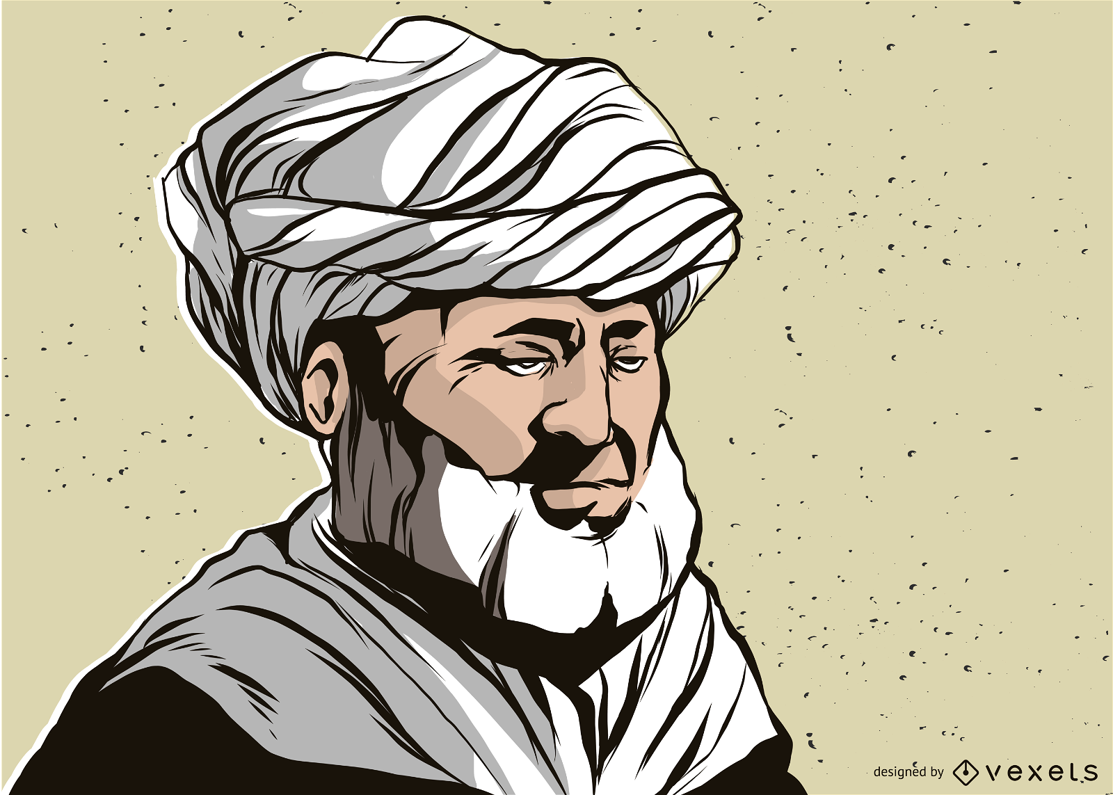 Mann mit Turban-Illustration