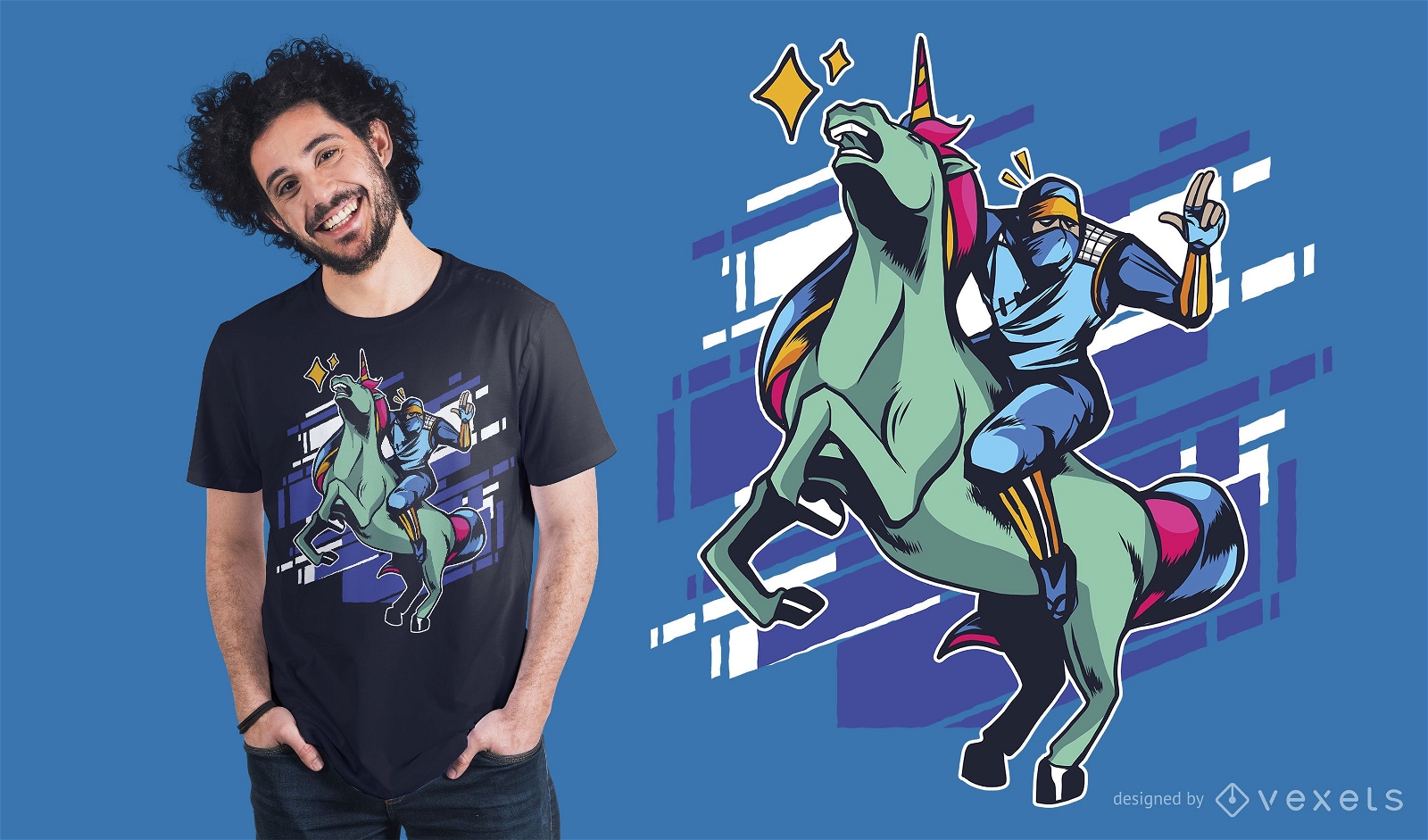 Ninja and unicorn T-Shirt Design