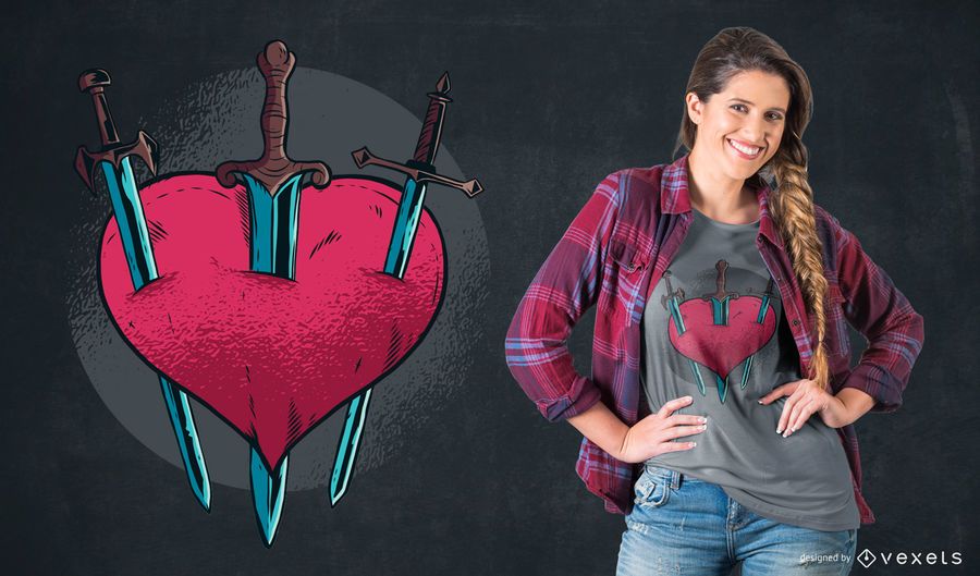 Stabbed Heart T-Shirt Design Stabbed Heart T-Shirt Design