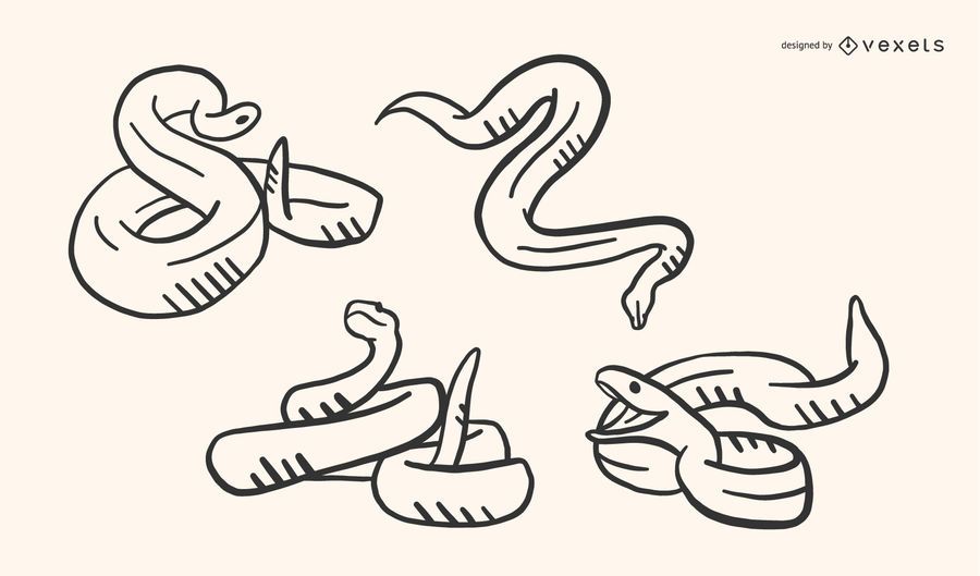 Cobra Doodle Vector Set Cobra Doodle Vector Set