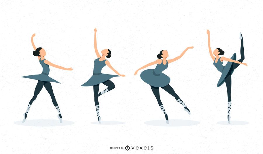 Conjunto de ilustração de bailarina Conjunto de ilustração de bailarina