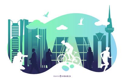 Madrid künstlerische Skyline Illustration Madrid künstlerische Skyline Illustration