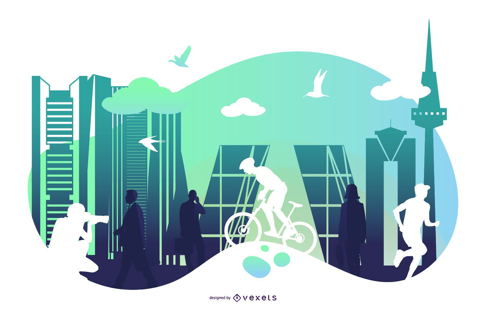 Madrid Artistic Skyline Illustration