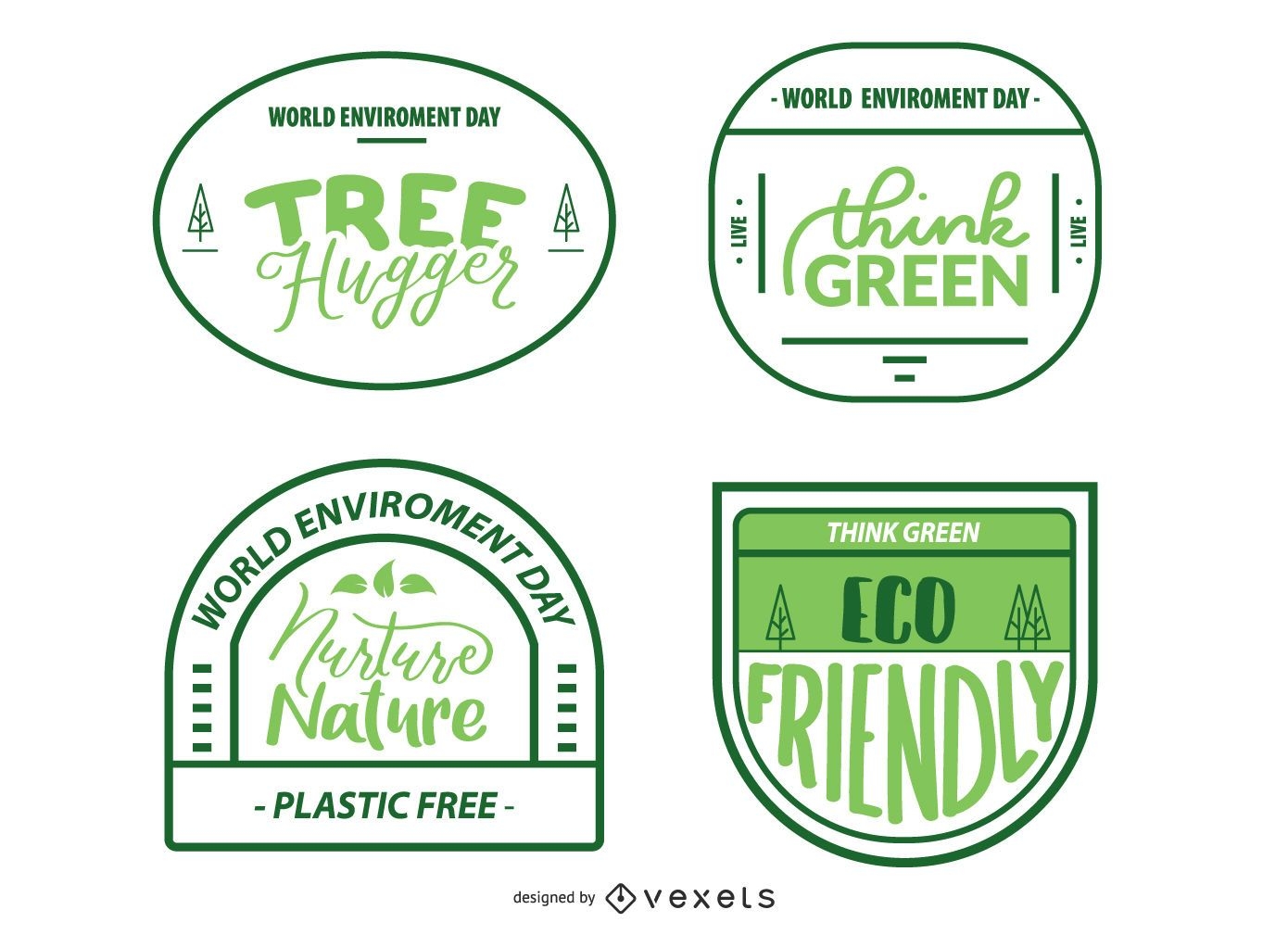 Conjunto de emblemas do meio ambiente mundial