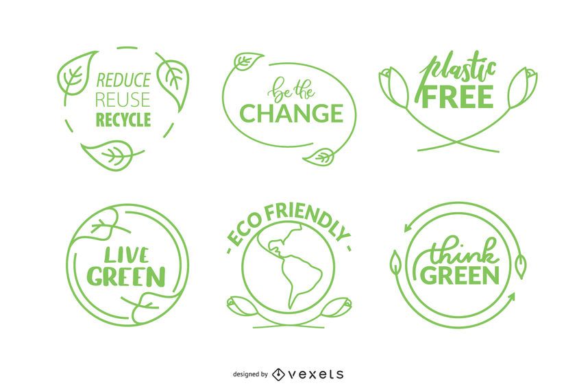 Nature Badges Icon Set Nature Badges Icon Set