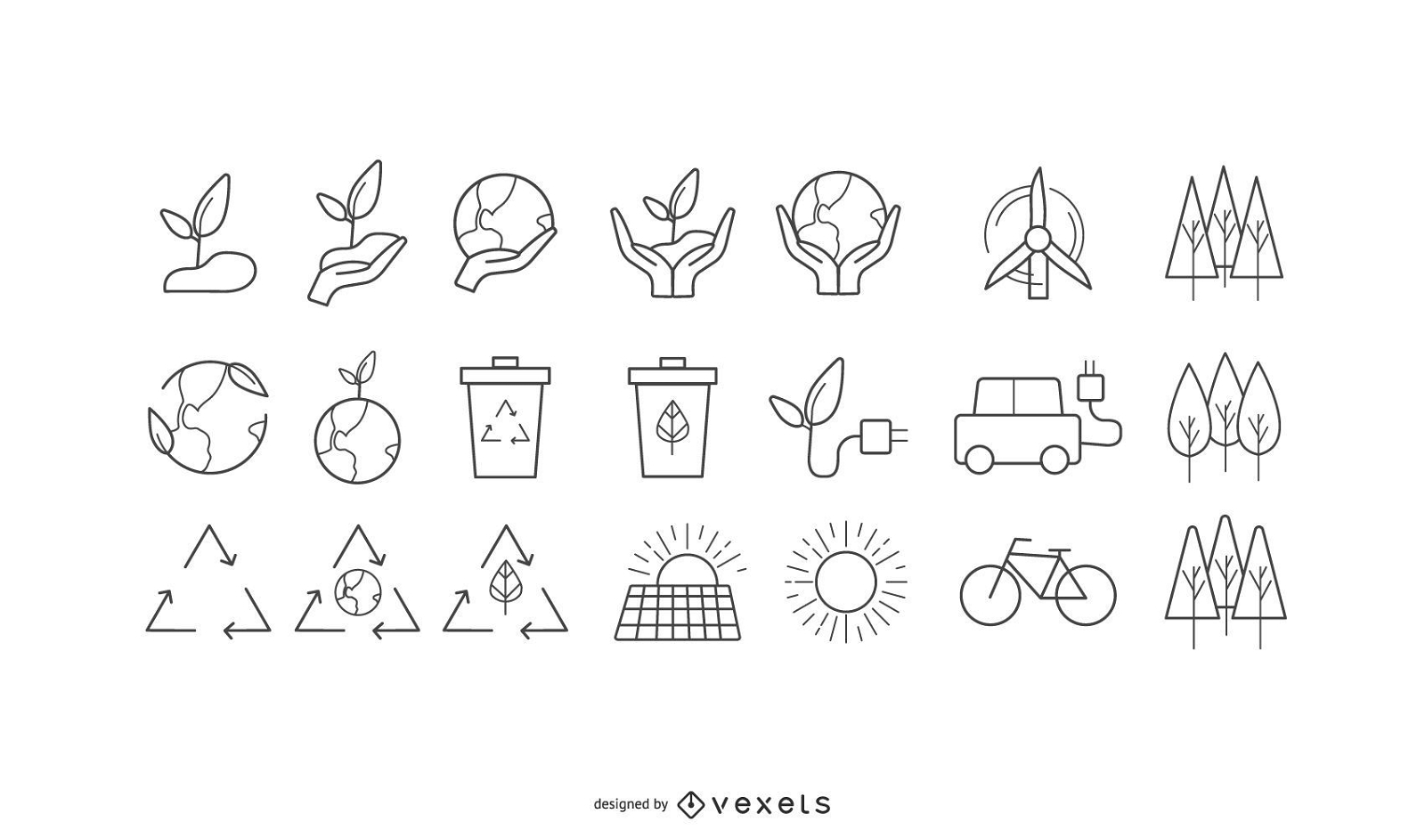 Sammlung von Umgebungssymbolen