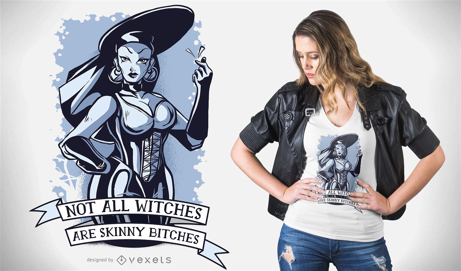 Design de camisetas com citações de bruxas