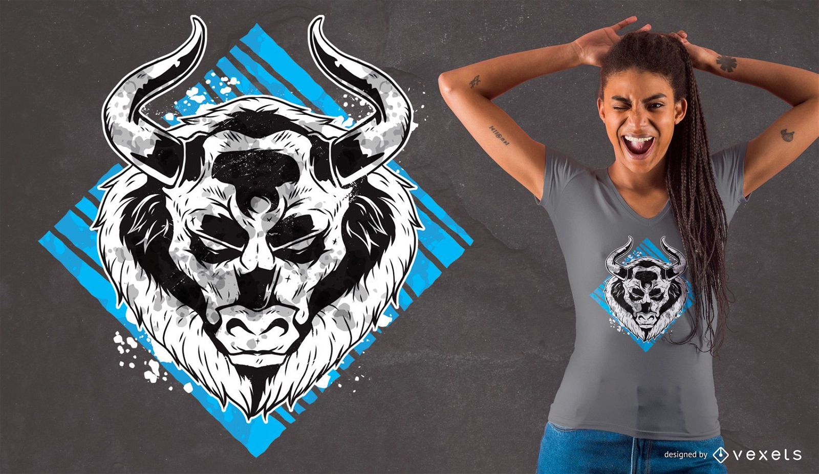 Design de camiseta do Angry Bull