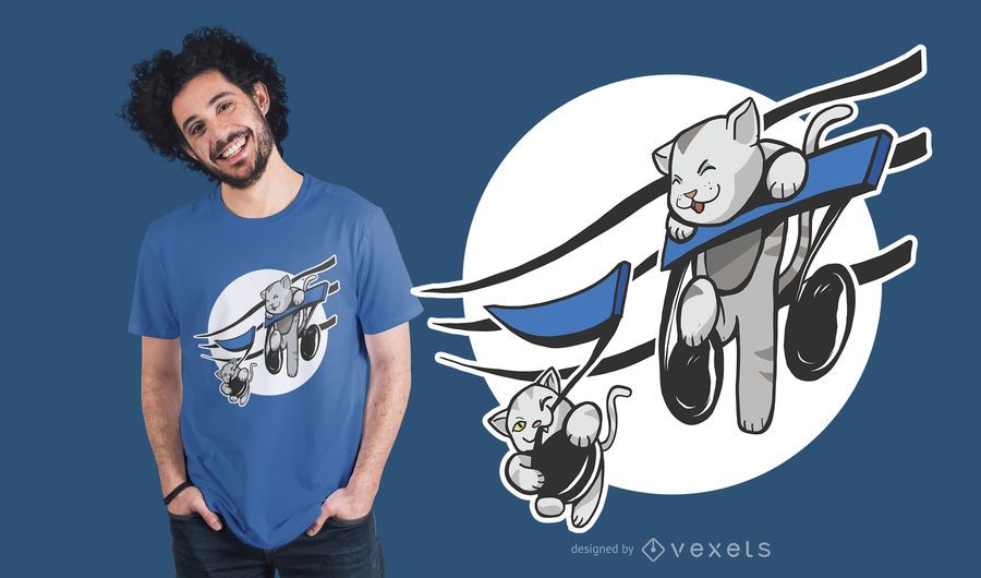 Gatos jugando con música camiseta de diseño Gatos jugando con música camiseta de diseño