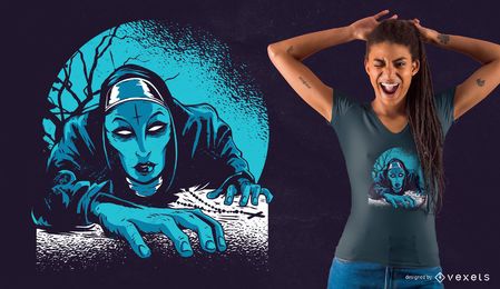 Diseño de camiseta de monja oscura Diseño de camiseta de monja oscura