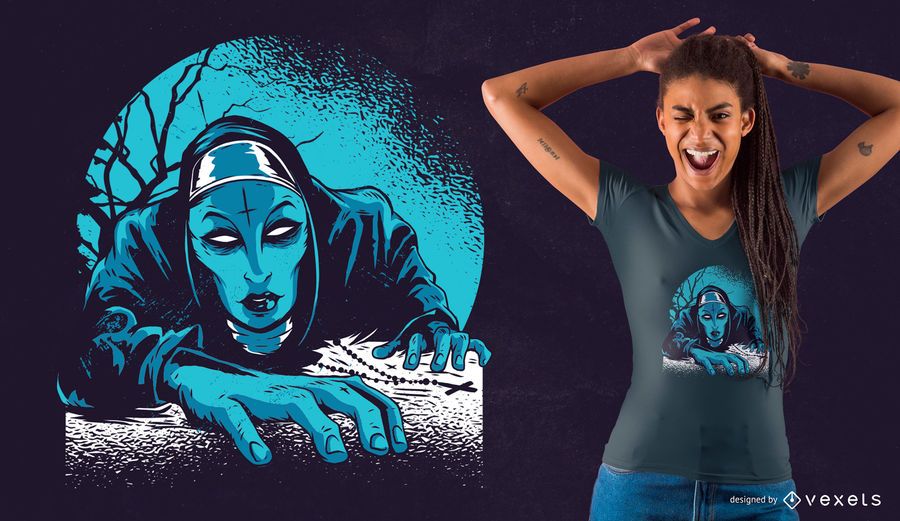Diseño de camiseta de monja oscura Diseño de camiseta de monja oscura