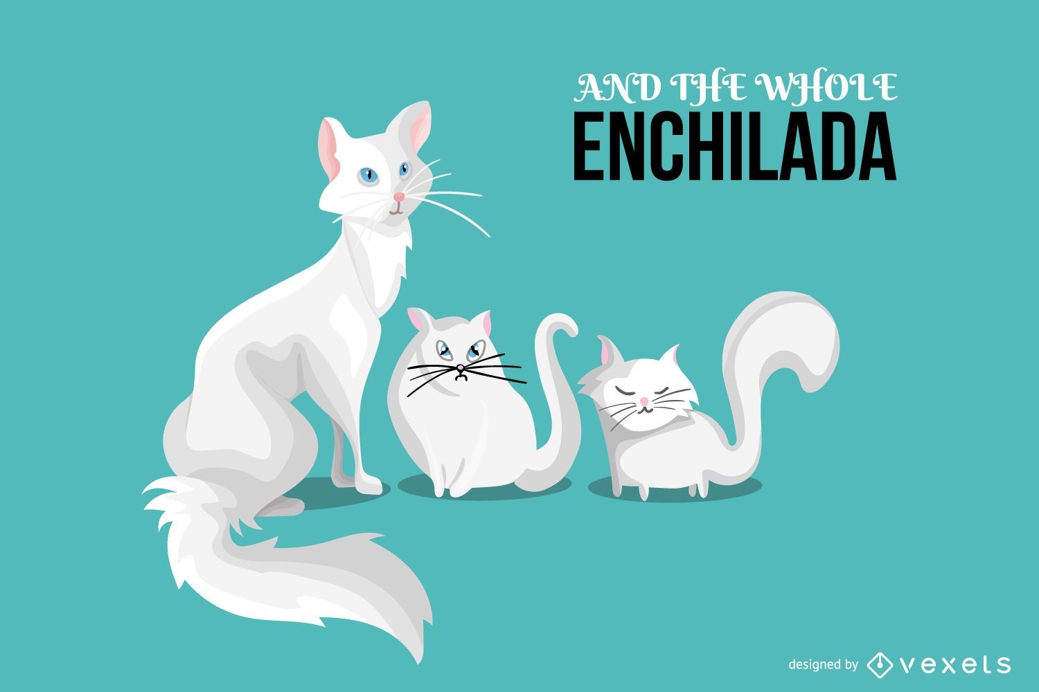 Enchilada Cats Illustration