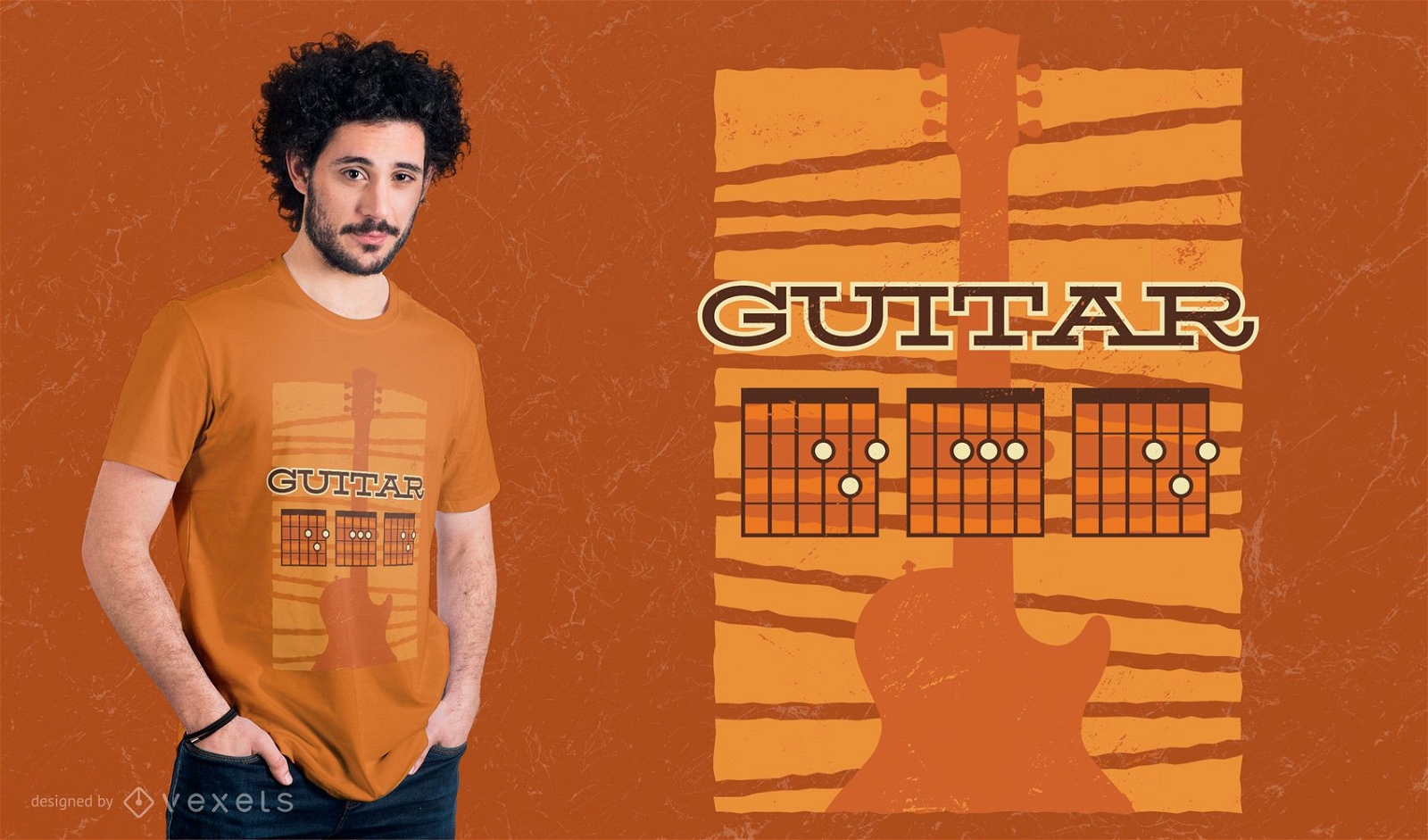 Diseño de camiseta de papá de guitarra