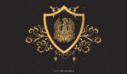 Ornate heraldic shield