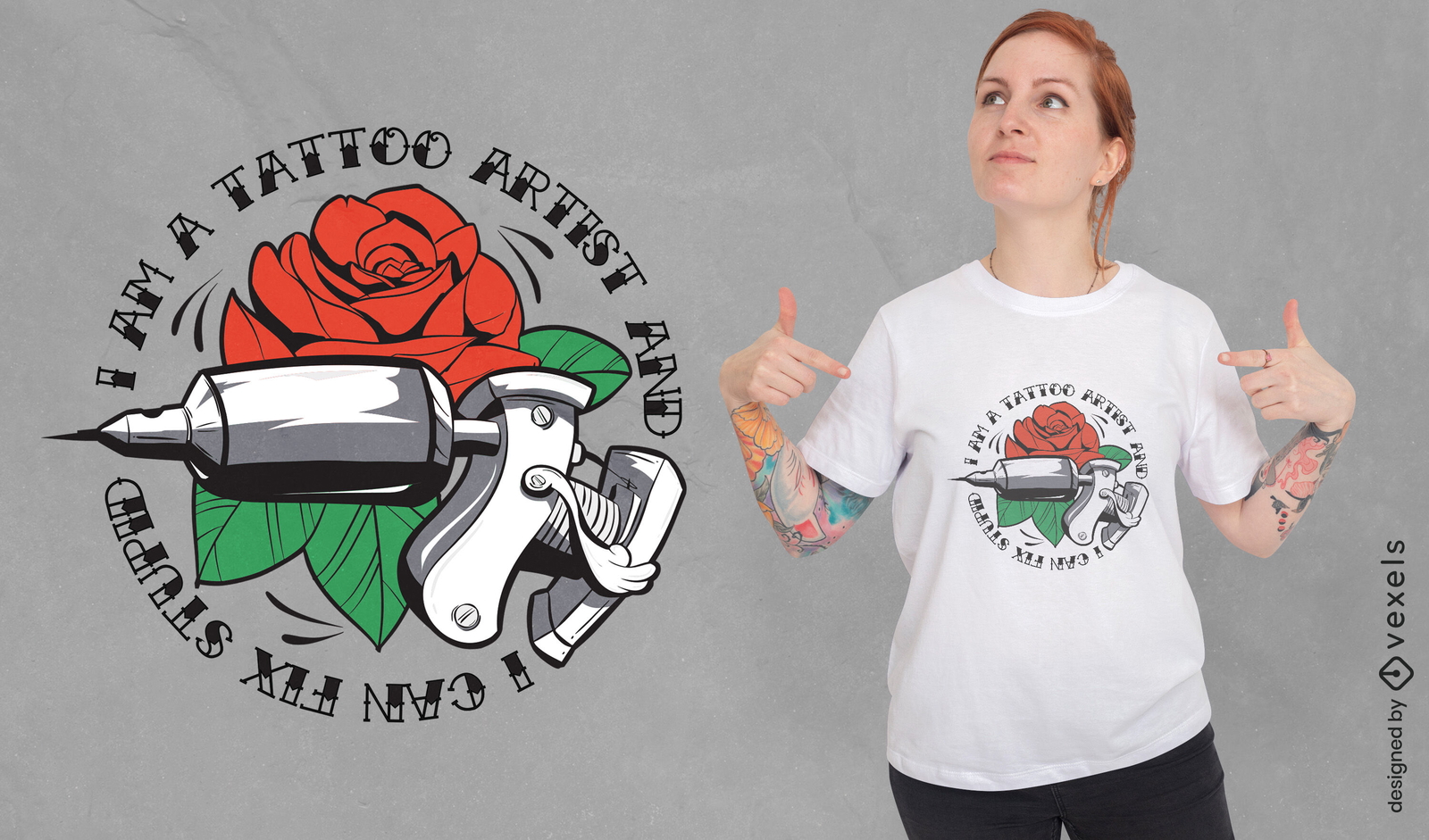 Design de camiseta com citação de tatuador