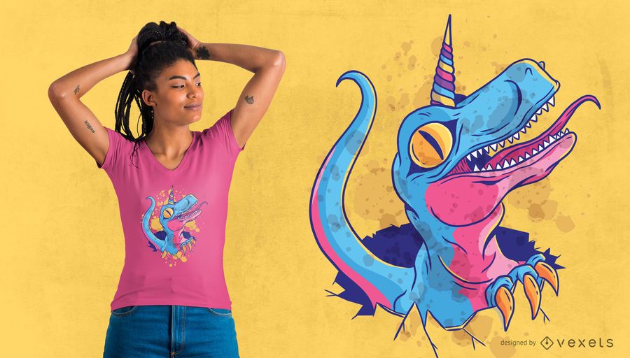 Diseño de camiseta de dinosaurio Unicornio Diseño de camiseta de dinosaurio Unicornio