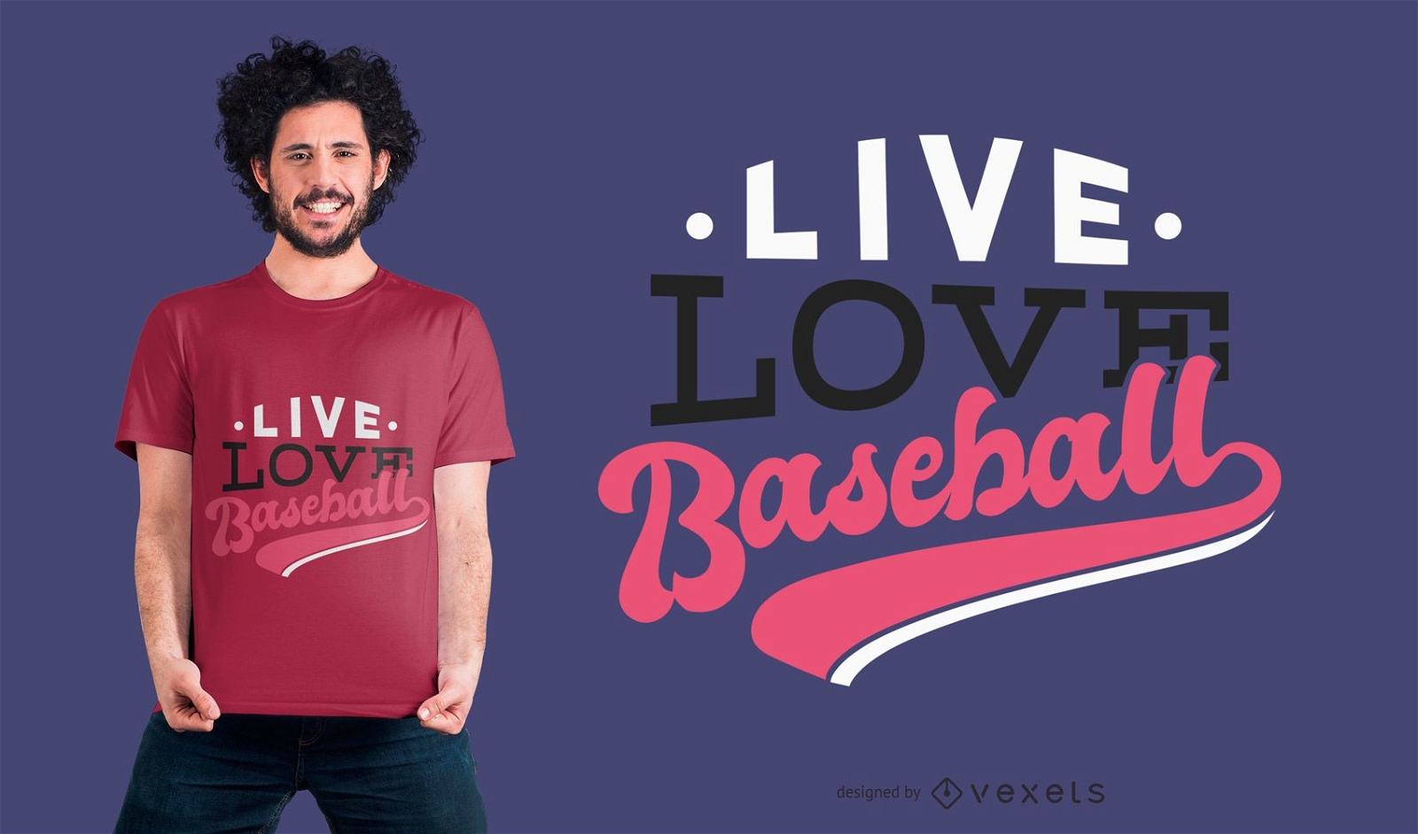 Design de camisetas Live Love Baseball