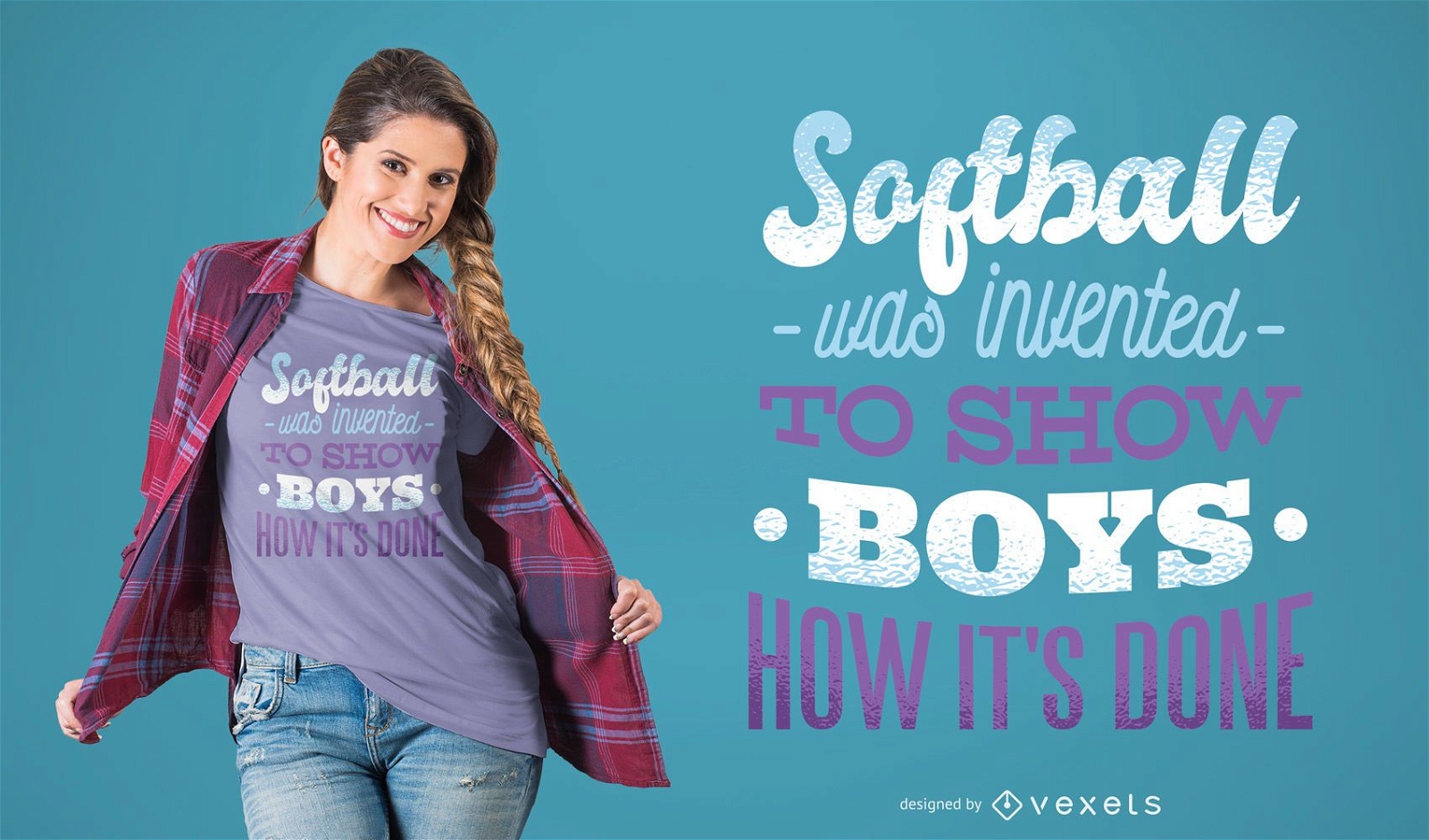 Design de camisetas para meninas softball